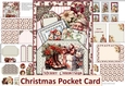 Christmas Vintage Pocket Card with inserts and envelope JPEG and PDF