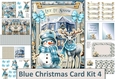 Christmas Blue Card Making Kit 4 Various tags and envelope