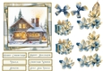 Christmas Scene Quick Card Aunt, Uncle, Aunt and Uncle with decoupage and sentiments