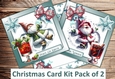 Christmas Gnomes Cards. Pack of two. With envelopes