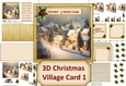 3D Decoupage Christmas Village card kit 1 with inserts and envelope