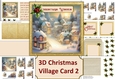 3D Decoupage Christmas Village card kit 2 with inserts and envelope