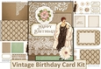 Vintage Retro Birthday Card with inserts and envelope