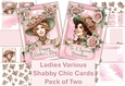 Ladies Various Shabby Chic Cards Pack of Two with inserts and envelopes