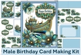 Male Relatives Nautical Birthday Card with decoupage and envelope JPEG and PDF