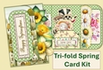 Spring Easter Tri-Fold Card Kit with inside pockets JPEGS and PDF