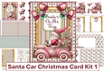 Santa Car Christmas Card Kit 1 with 3D decoupage, inserts, and envelope JPEG and PDF