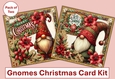 Gnomes Christmas Card Kit Pack of Two with envelope