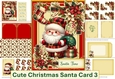 Christmas Santa Card Kit 3 with inserts and envelope