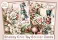 Shabby Chic Christmas Cards Pack of Two with envelopes