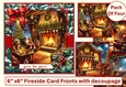 Christmas Fireside Card Fronts Pack of Four JPEG and PDF
