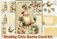 Shabby Chic Christmas Santa Card Kit with envelope JPEG and PDF
