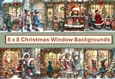 10 Christmas Window Card Fronts 8 x 8 inches JPEG