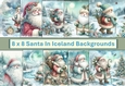 10 Christmas Santa in Iceland Card Fronts 8 x 8 inches JPEG