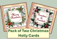 Christmas Holly Cards Kit Pack of 2