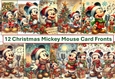 12 Christmas Mickey Mouse Singing Card Fronts 8 x 8 JPEG