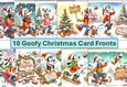 10 Goofy Christmas Signs Card Fronts 6 x 6 JPEGS