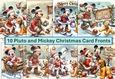 10 Mickey Mouse and Pluto Christmas Card Fronts 6 x 6 JPEG