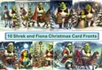 10 Shrek and Fiona Christmas Card Fronts 6 x 6 JPEG