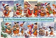 10 Flintstones Christmas Card Fronts 6 x 6 JPEG