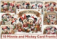10 Christmas Mickey and Minnie Merry Christmas Signs Card Fronts 6 x 6 JPEGS Pack 2