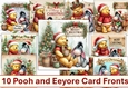 10 Christmas Pooh Bear Merry Christmas Signs Card Fronts 6 x 6 JPEGS Pack 2
