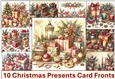 10 Christmas Presents Card Fronts 6 x 6 JPEGS Pack 2