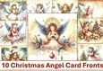 10 Christmas Angel Card Fronts 6 x 6 JPEGS Pack 2