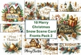 10 8x8 Christmas Scenes Merry Christmas sentiment card fronts pack 2