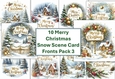 10 8x8 Christmas Scenes Merry Christmas sentiment card fronts pack 3