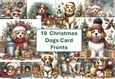 10 8x8 Christmas Dogs card fronts JPEG format