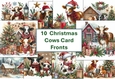 10 8x8 Christmas Cows card fronts JPEG format