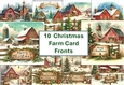 10 8x8 Christmas Farm card fronts JPEG format