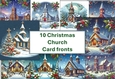 10 Christmas Church Card fronts. 8x8 inches. JPEG