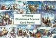 10 Christmas Viking Card Fronts 8x8 inches JPEG PK2