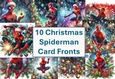 10 Christmas Spiderman Card Fronts 8x8 inches JPEGS