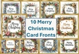 10 Christmas Merry Christmas Card Fronts 8x8 inches JPEGS
