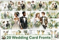 20 Wedding Card Fronts 8x8 inches JPEGS Pack 1