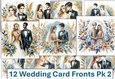 12 Wedding Card Fronts 8x8 inches JPEGS Pack 2