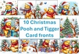 10 Christmas Pooh Bear and Tigger in the snow Scenes 8x8inches JPEG
