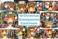 10 Christmas Grandma and Grandad, card fronts 8x8inches JPEGS