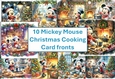 10 Mickey Mouse Christmas Cooking Card Fronts 8x8 inches JPEGS