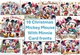 10 Mickey and Minnie Mouse Happy Christmas Card Fronts 8x8 inches JPEGS