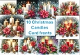 10 Sparkling Christmas Candles Card Fronts 8x8 inches JPEGS