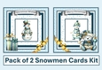 Christmas Snowmen cards kit Pack of 2 with envelope