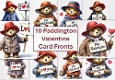 10 Padding Valentine Card Fronts 8x8 inches JPEG