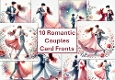 10 Romantic Couples Valentine Card Fronts 8x8 inches JPEG