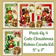 Cute Christmas Robins Pack of 4 Great for Children 5x7