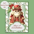 Christmas Santa Card Kit with main card base, decoupage and sentiments JPEG and PDF