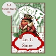 Christmas Robin Fan Card JPEG and PDF